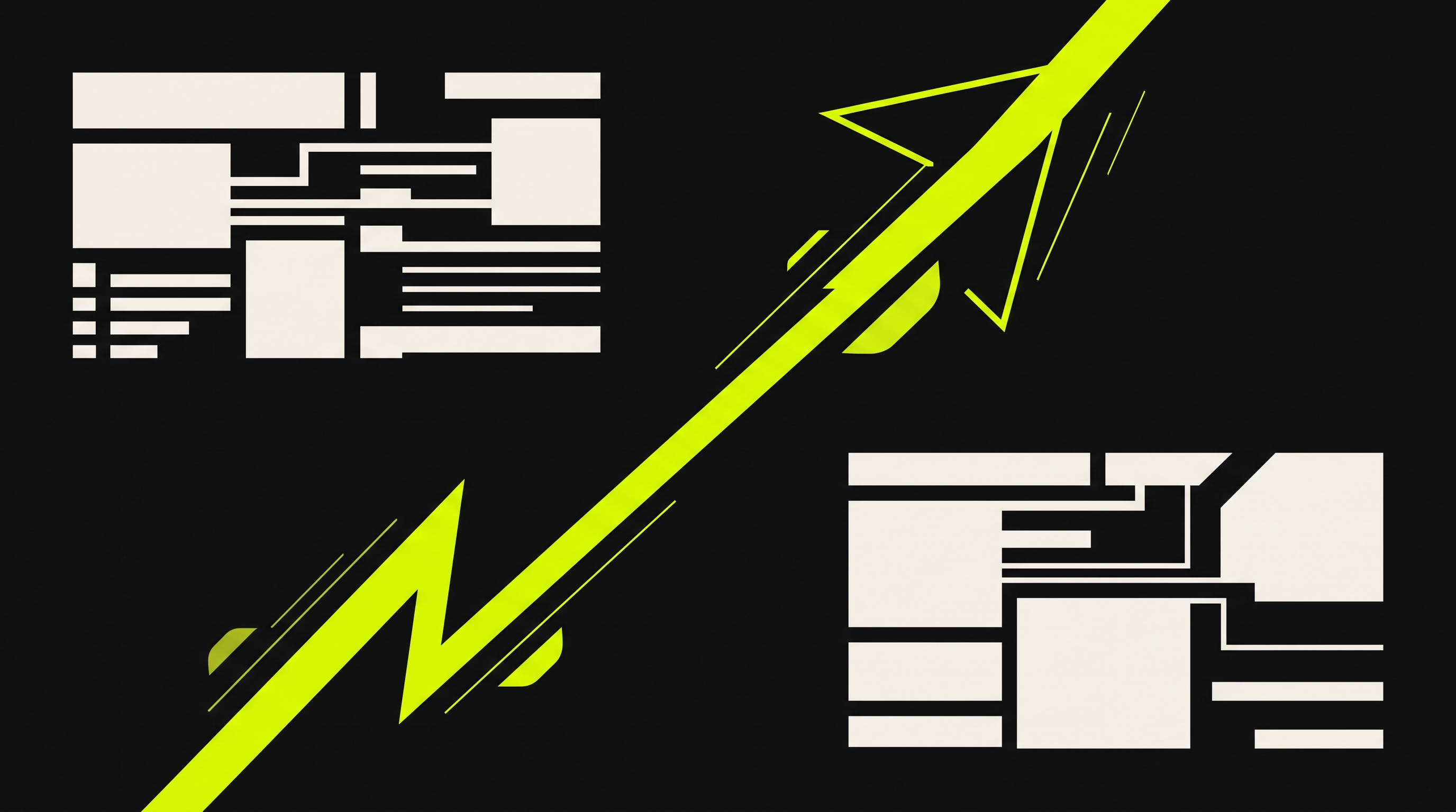 Editorial illustration of two advertising channels split by a diagonal lime arrow — Terfuu blog hero